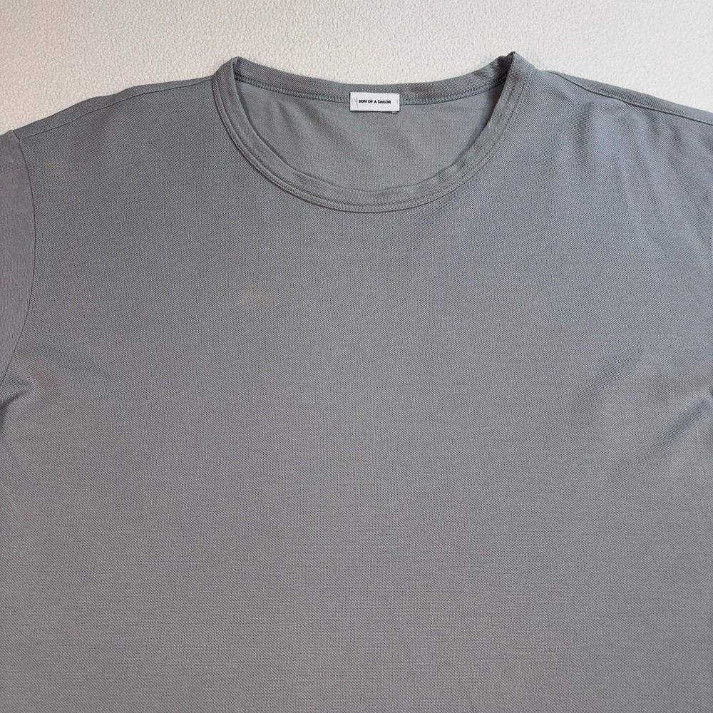 Son Of‎ A Tailor T-Shirt Men's S/M Gray 100% Supima Cotton Crewneck *Stains* - Picture 4 of 13
